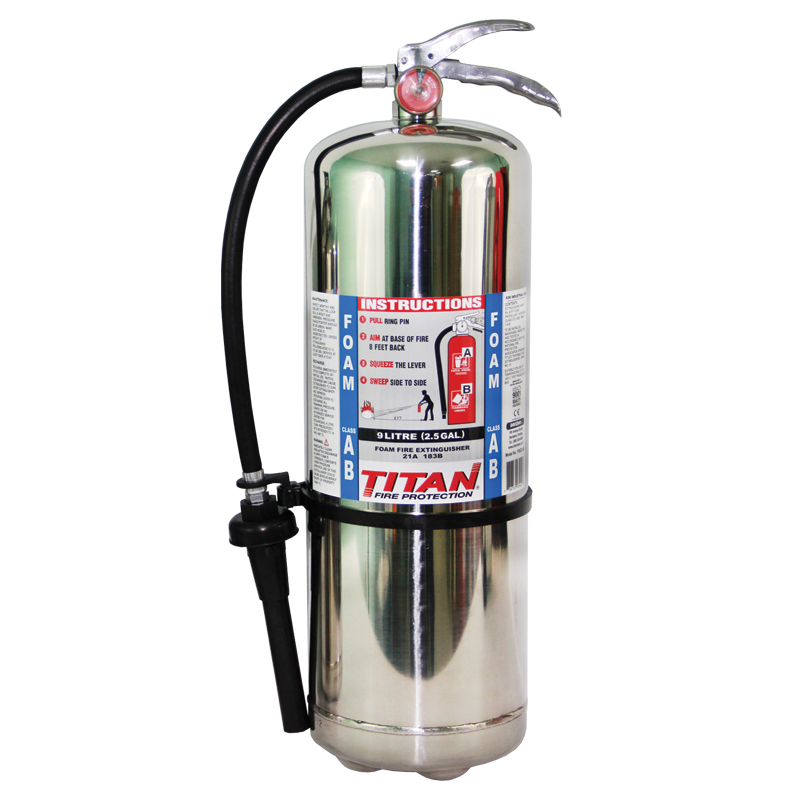 [PSE22-01] TITAN Foam Fire Extinguisher (Stainless Steel) (6 Litre ( 1.6gal ))