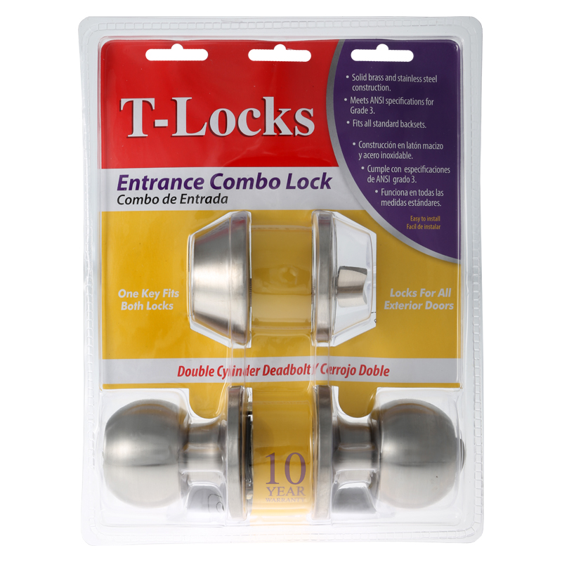 T-Locks Combo Set-Single Cylinder-Deadbolt/Knob Set