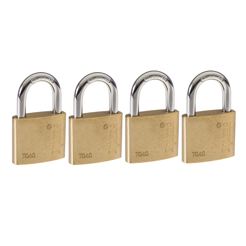 Toledo Brass Padlocks-Keyalike-4PK