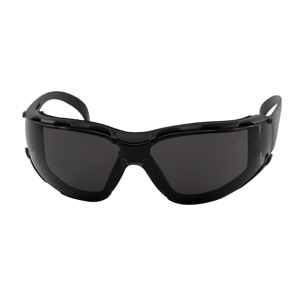[250-01-F021] Zenon Z12™ Grey Lens Foam Rimless Safety Glasses, Black Temple, Foam Padding, Anti-Scratch / Anti-Fog Coating