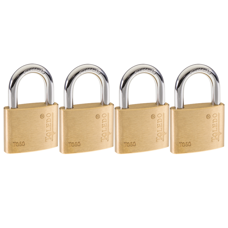 Toledo Brass Padlocks-Keyalike-4PK