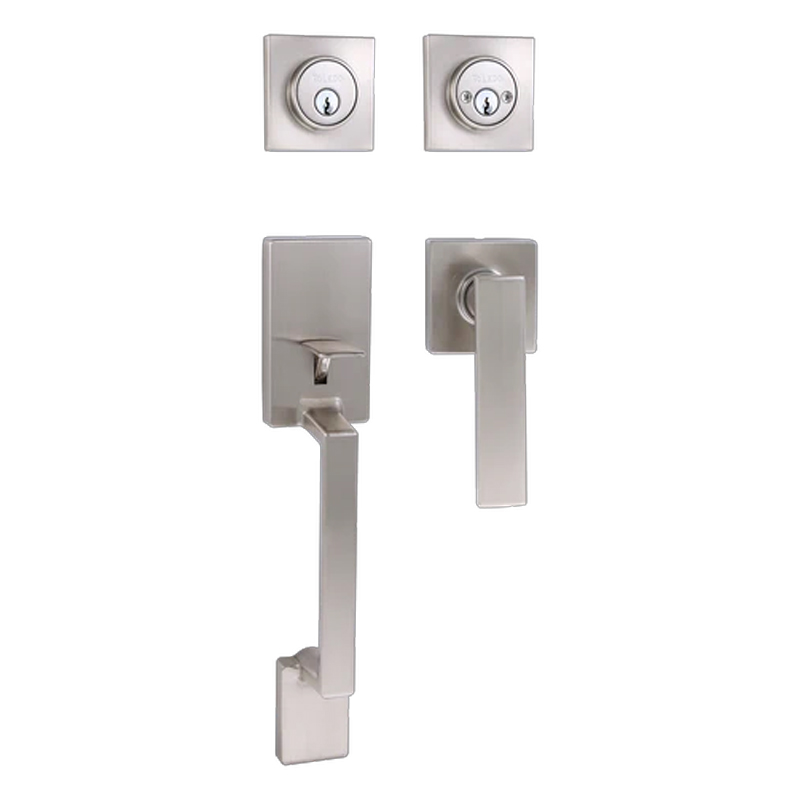[V1601LPLUUS15] Toledo Lugo Double Cylinder Handleset- Satin Nickel Plated