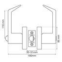 Toledo HD Series Commercial Exterior Lock Lever - Satin Nickle