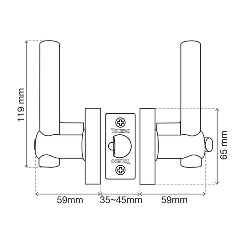 Toledo Girona Exterior Lock Lever Set- Square