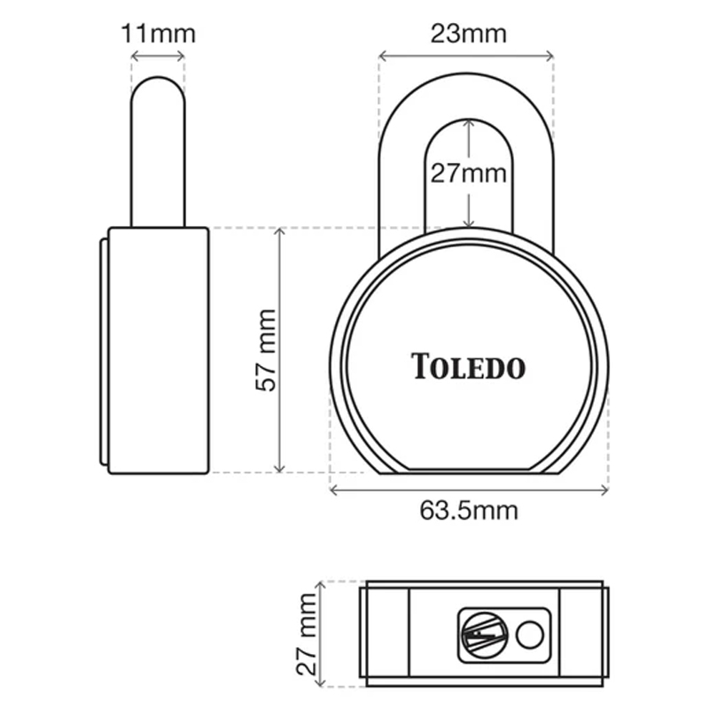 Toledo Padlock Super Duty (Solid Steel)