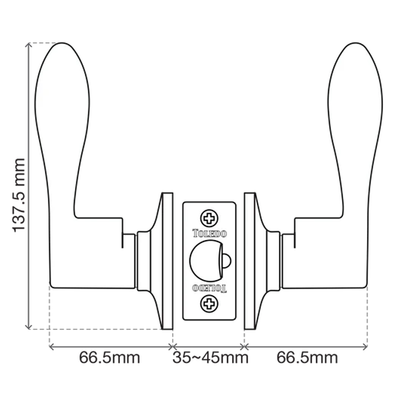 Toledo Jaen Single Cylinder Door Lock - Satin Nickel Plated