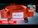 MaxShine Rolling Bucket Dolly w/Locking Wheels