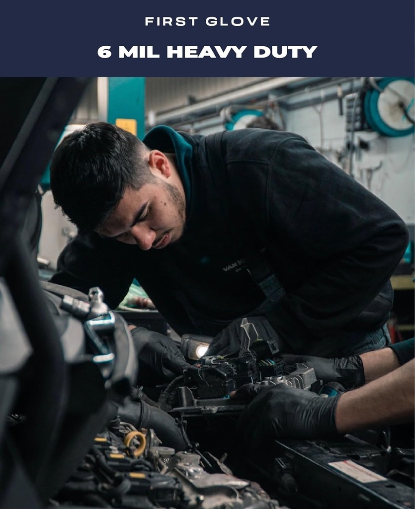 FIRST GLOVE Black Volt 6 Mil Nitrile Gloves