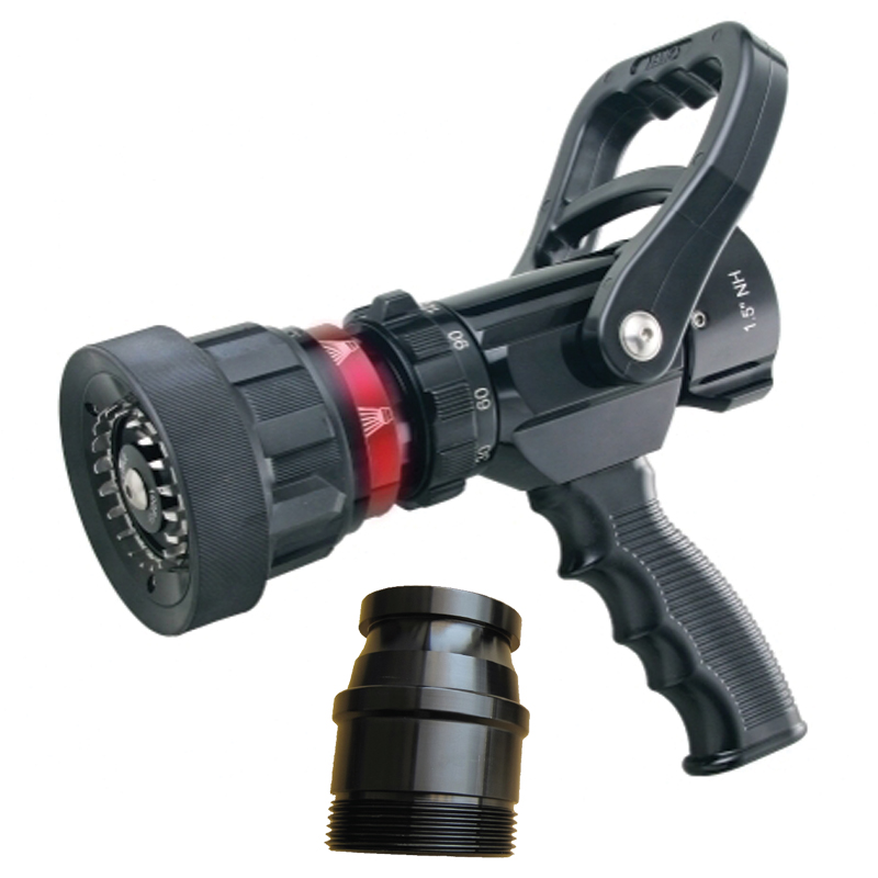 715 Selectable Gallonage Nozzle (30 - 125 GPM) with 2 1/2" BI Adaptor