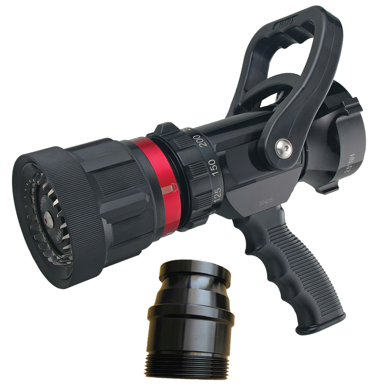 725 Selectable Gallonage Nozzle (95 - 250 GPM) with 2 1/2" BI Adaptor