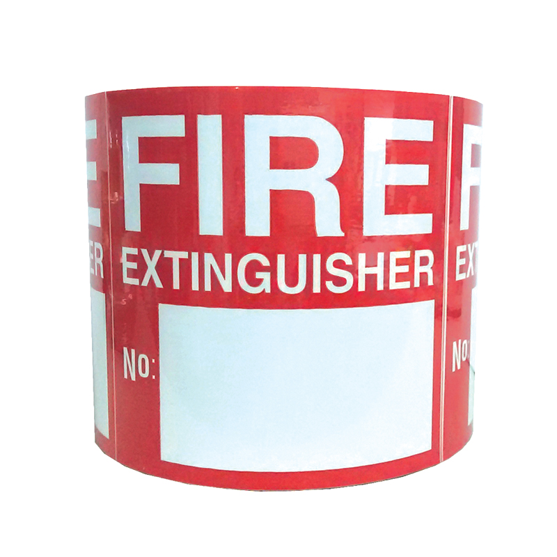 Fire Extinguisher Numbering Adhesive Stickers : 4" X 4" - Battery Vinyl
