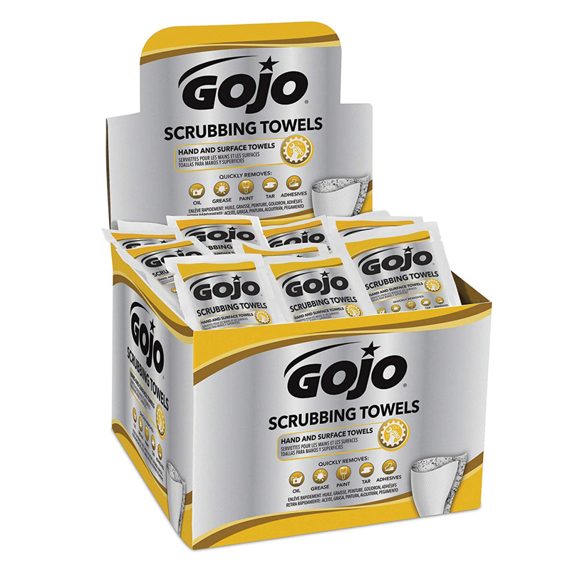 Gojo Industrial Scrubbing Waterless Wipe, 80 single pks/box