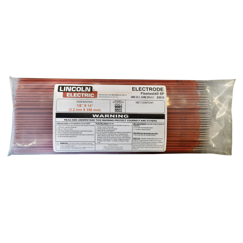 Lincoln Fleetweld E-6010 (3.2mm) 1/8" Electrode, 4.5Kg/10 lb Pk)