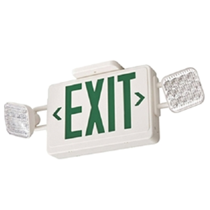 Lithonia Green Emergency Exit Sign & Lighting Combo Unit