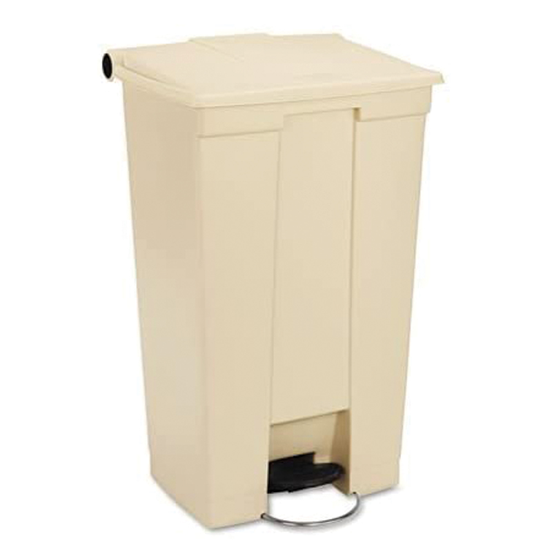 Rubbermaid Mobile Step-On Container, 23 gal - Beige