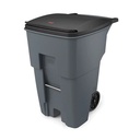 RUBBERMAID ROLLOUT BIN, 95 Gal Gray