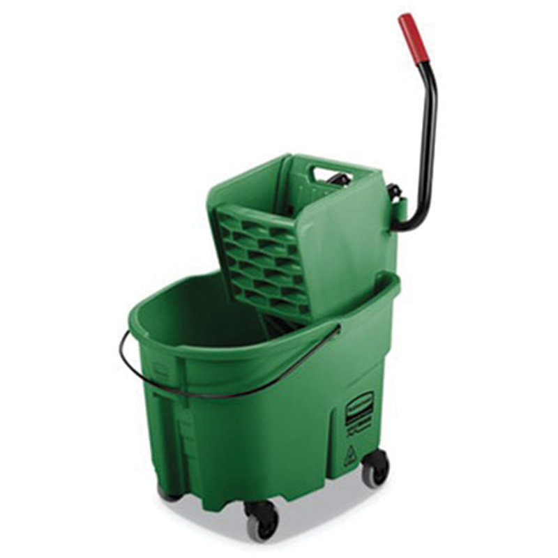 Rubbermaid WaveBrake Bucket Side Press Combo, Green - 35 QT