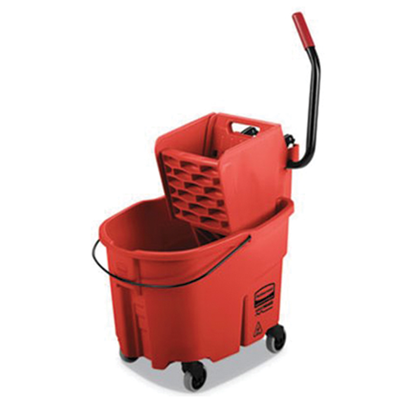 Rubbermaid WaveBrake Bucket Side Press Combo, Red - 35 QT