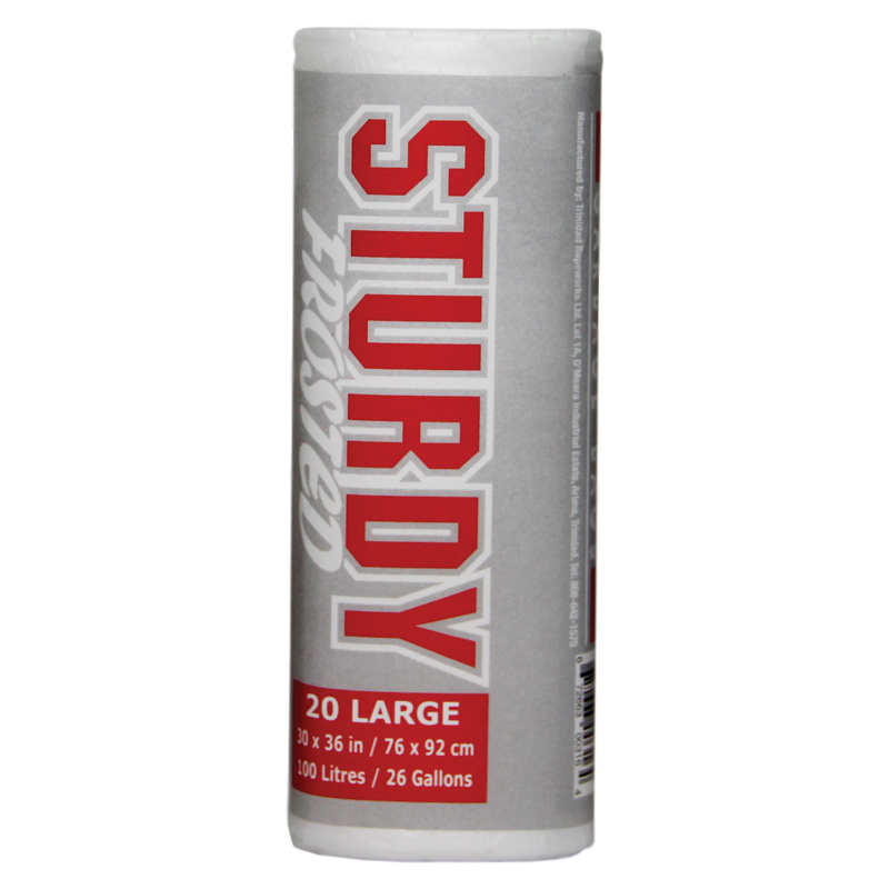 Sturdy Large Frosted Garbage Bags - 20/Roll  - 30 x 36 ins/76 x 91 cm (18 Gallons)