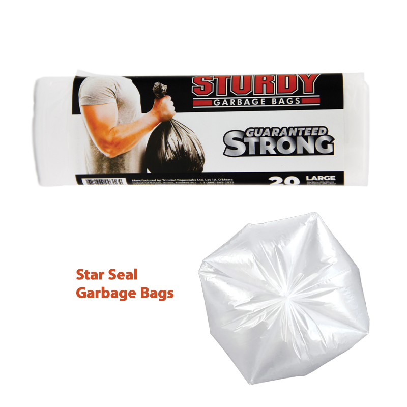Sturdy Large Frosted Garbage Bags - 20/Roll  - 30" x 36" (26 Gallons)