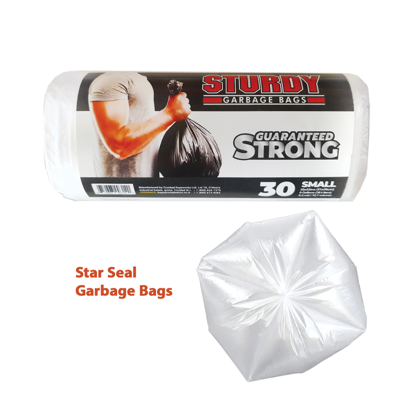 Sturdy Small Frosted Garbage Bags -30/Roll  - 20" x 22" (8 Gallons)