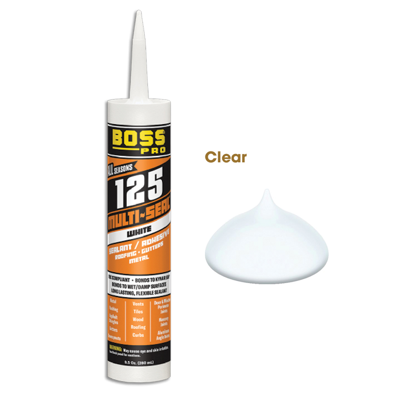 BOSS 125 MULTI-SEAL Construction Sealant - Clear, 9.5 oz