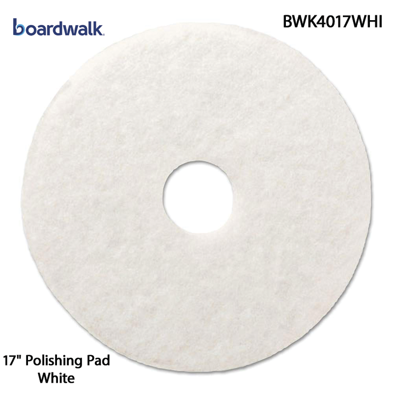 Boardwalk® 17" Polishing Pad - White