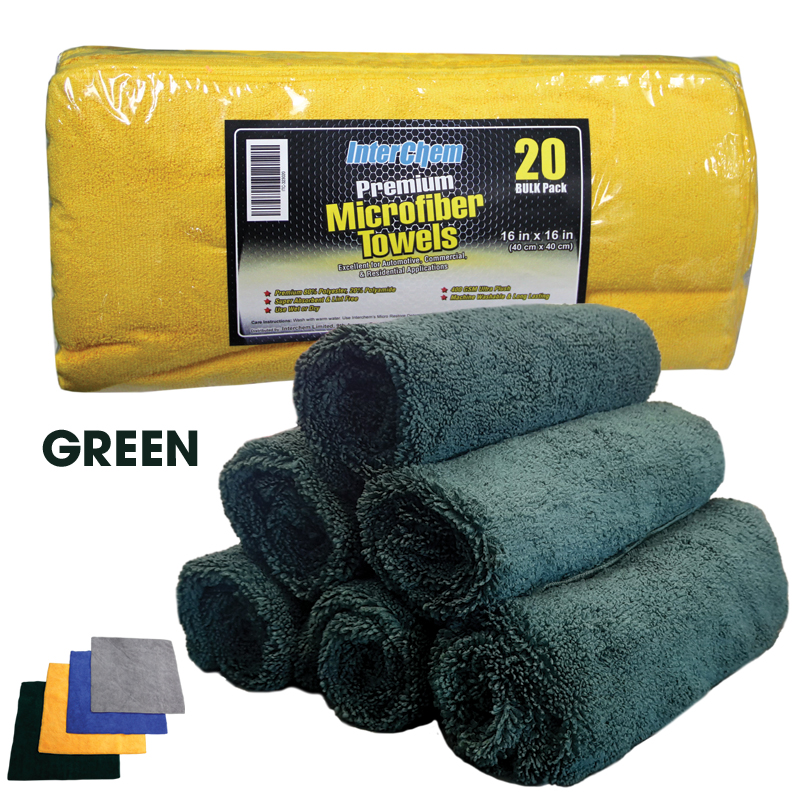 Premium Microfiber Towels 16" x 16" 400 GSM - 20 Pack
