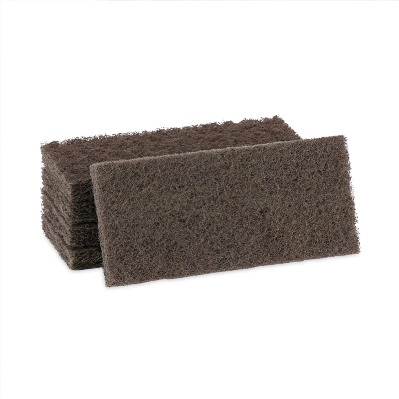 Boardwalk Heavy-Duty Scour Pad, 4.63 x 10, Brown 5/Box