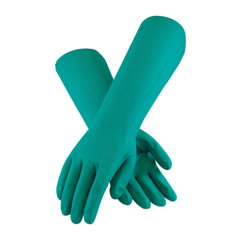 Green Nitrile Chemical Resistant Gloves 22 Mil