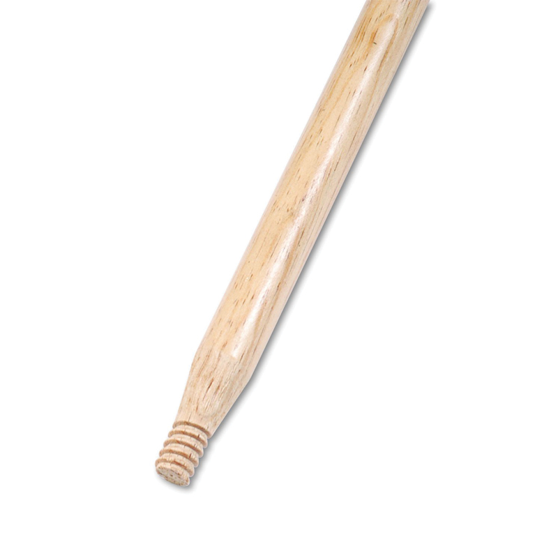 Boardwalk® Heavy-Duty Threaded End Lacquered Hardwood Broom Handle, 1.13" dia x 60", Natural