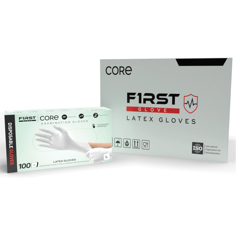 FIRST GLOVE White Latex Gloves
