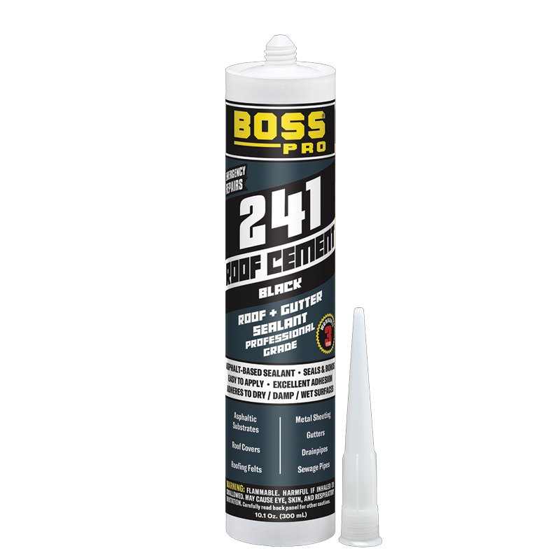 BOSS 241 Roof & Gutter Cement Black - 10.1 oz.