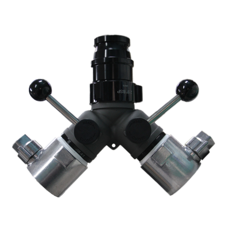 WYE Inlet 2.5" Male Coupling Outlet (2) x 2.5" Female Bi Coupling