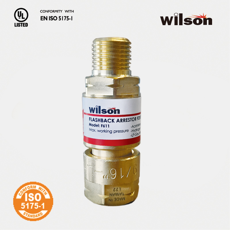 Wilson Flashback Arrestor for Regulator-Oxygen 9/16 x 18RH