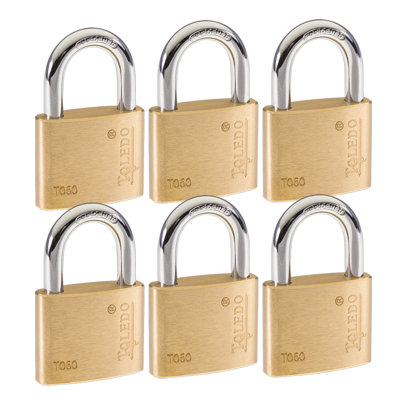 Toledo Brass Padlocks - 6PK