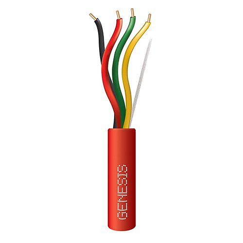 Genesis 43071004 18/4 Solid Riser Fire Alarm Cable, Unshielded, FPLR, CL3R, FT4, Sunlight Resistant, 1000'