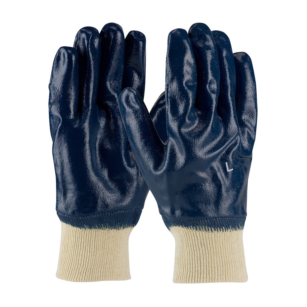 ArmorTuff® Nitrile Dipped Glove with Jersey Liner and Smooth Finish on Full Hand - Knit Wrist