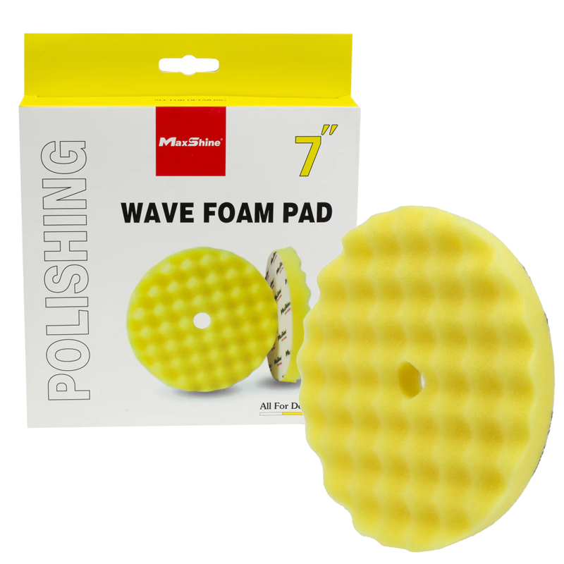 MaxShine 7″ Rotary Wave Foam Yellow Polishing Pad