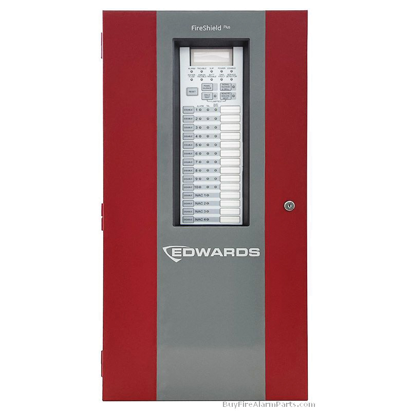 FireShield Plus 10 Zone Fire Alarm Control Panel, Red