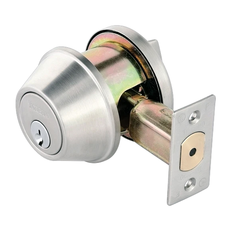 Toledo Commercial Deadbolt Single-Cylinder (Satin Stainless Steel)