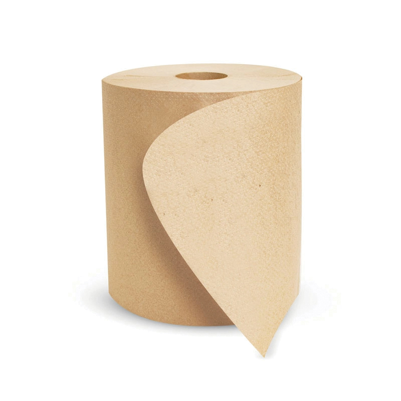 Dela Care AFH06 8" x 1000' Kraft Hardwound Towel Roll (6 Rolls/Case)