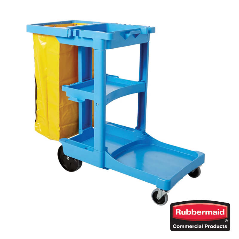 Rubbermaid Janitor Cart w/Yellow Vinyl Bag