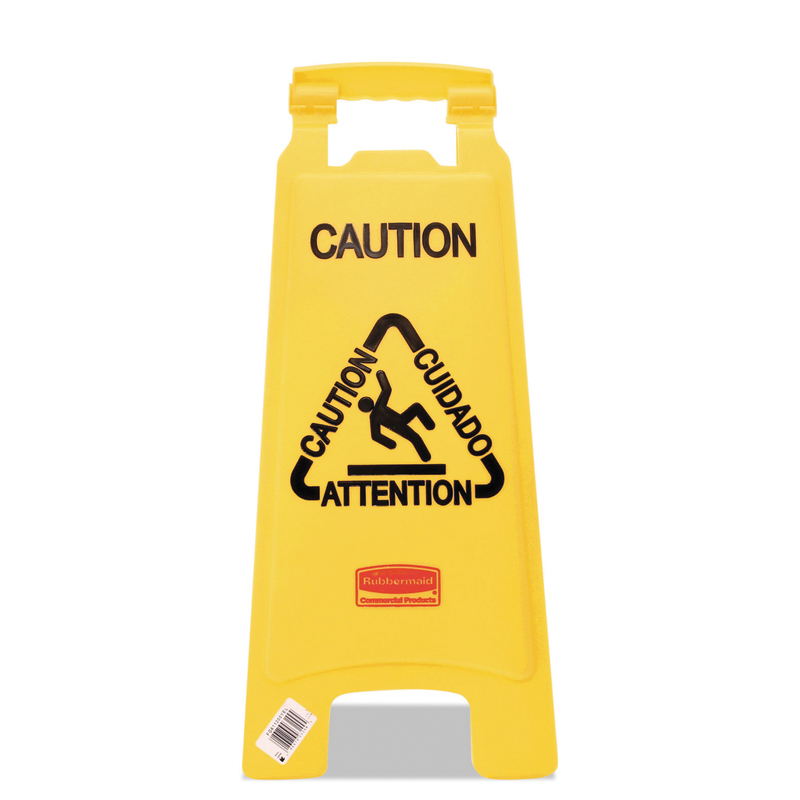 [RCP611200YW] Rubbermaid 'Caution' Floor Sign - 2 Sided