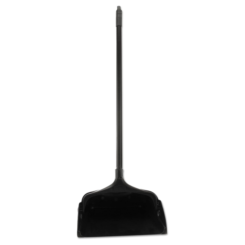 [RCP253100BK] Rubbermaid LobbyPro Upright Dust Pan with wheels