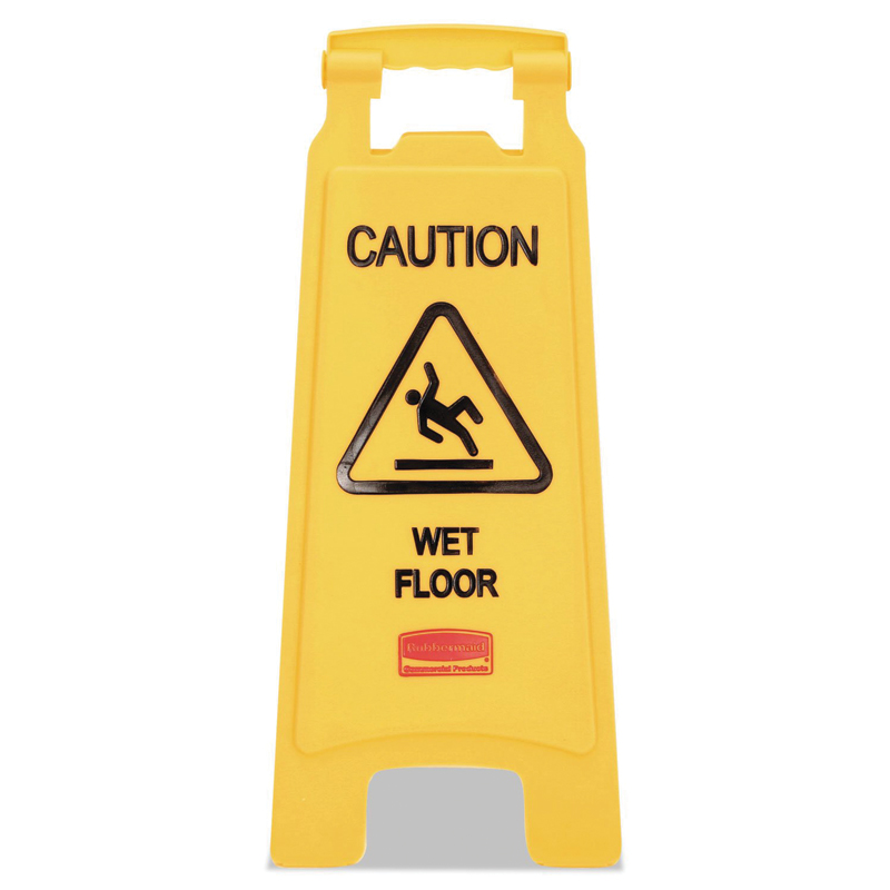 [RCP611277YW] Rubbermaid 'Wet Floor' Floor Sign - 2 Sided
