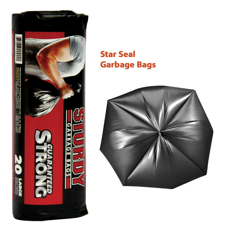 [ST3036B] Sturdy Large Black Garbage Bags - 20/Roll  - 30" x 36" (26 Gallons)