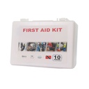 First Aid Kit, 10 person, poly white case