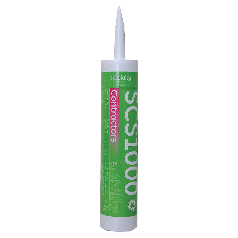 [SCS1000 - 24C] GE Contractors 100% Silicone Sealant, Clear - 10.1oz