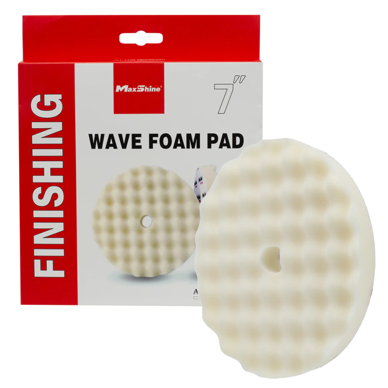 [2103178W] MaxShine 7″ Rotary Wave Foam White Finishing Pad